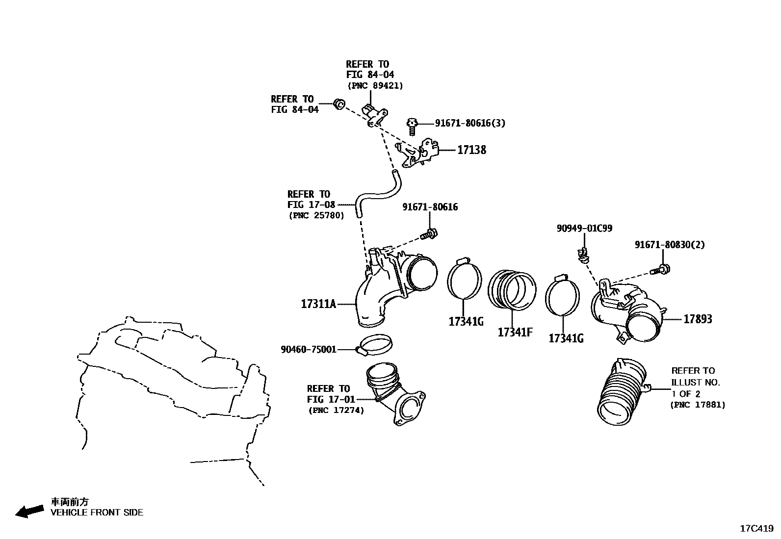 Toyota COROLLA Air Cleaner EPC diagram — 17C419