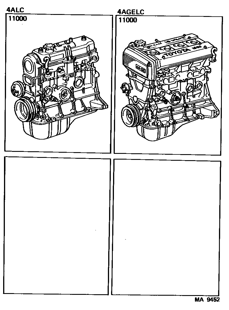 Toyota COROLLA Partial Engine Assembly EPC diagram — MA9452