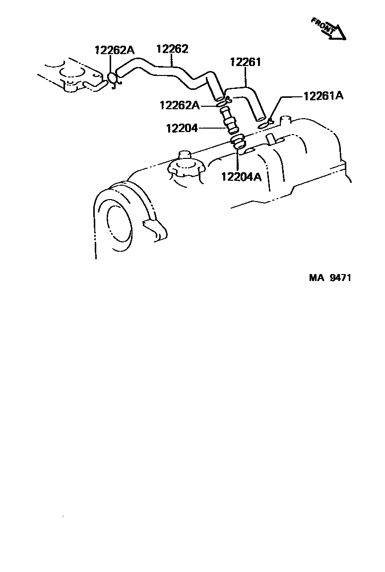 Toyota COROLLA Ventilation Hose EPC diagram — MA9471