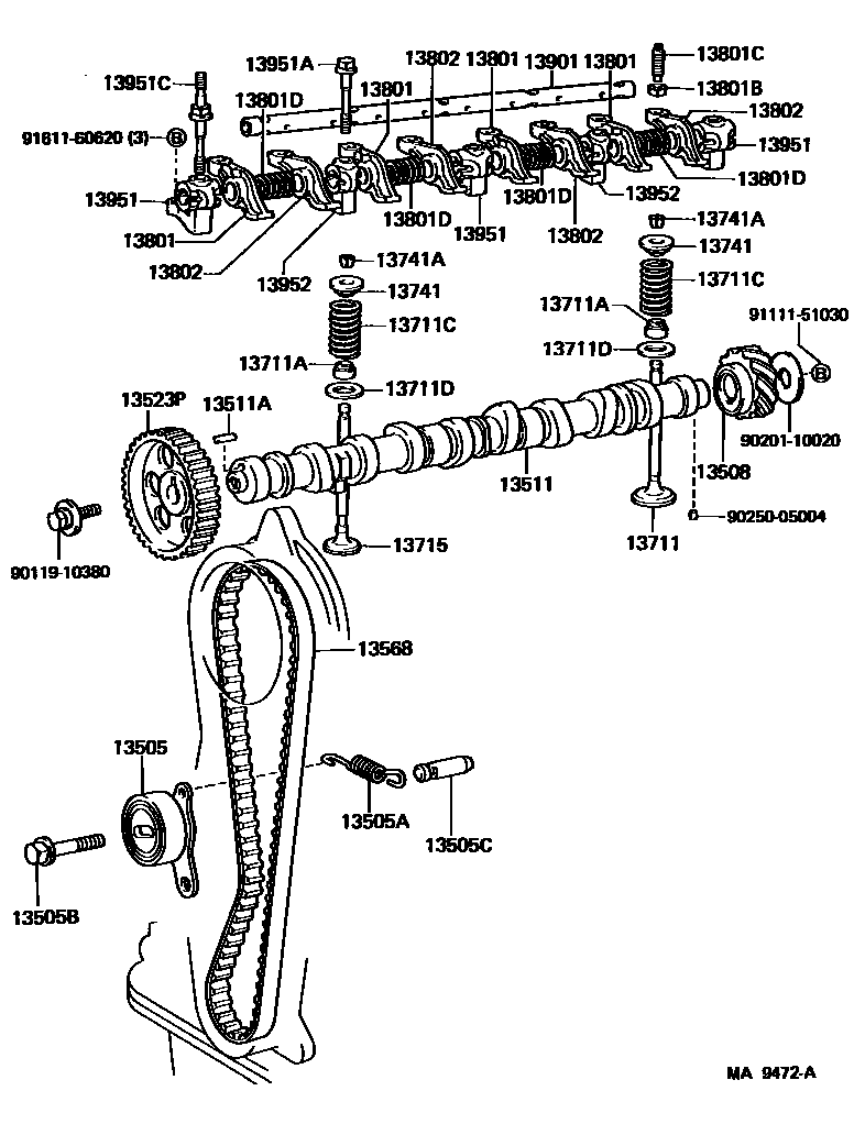 Toyota COROLLA Camshaft & Valve EPC diagram — MA9472A