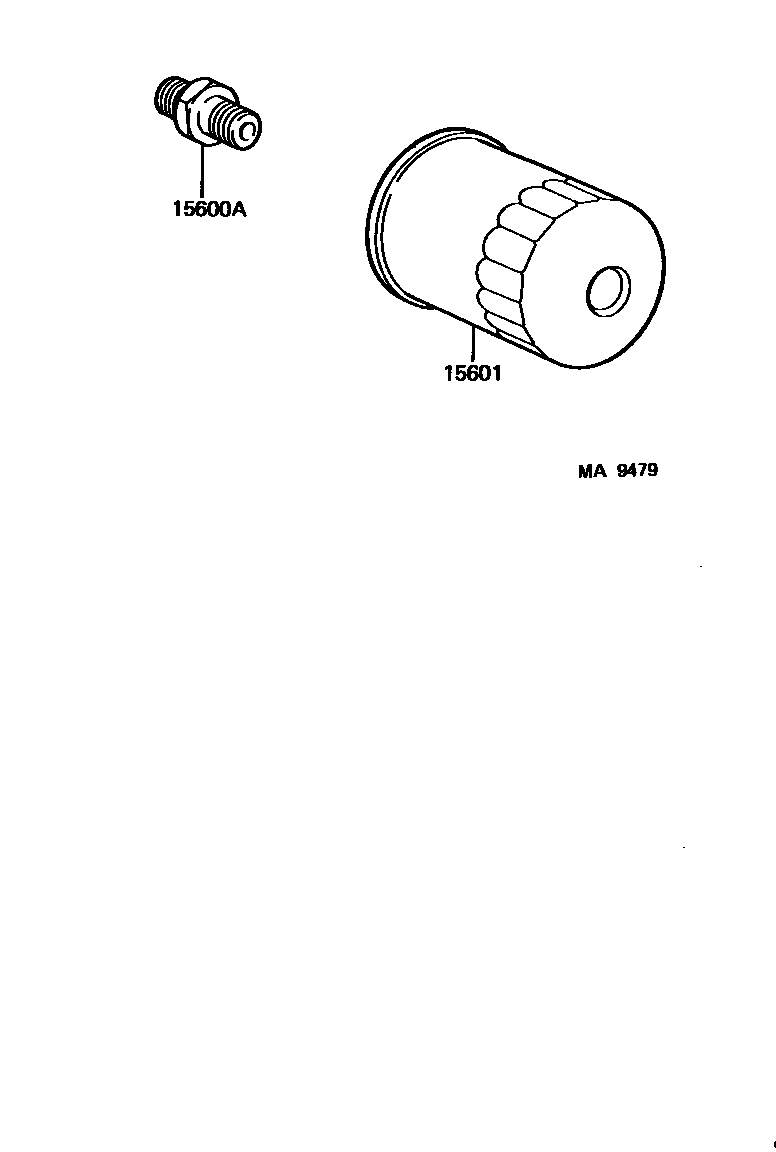 Toyota COROLLA Oil Filter EPC diagram — MA9479