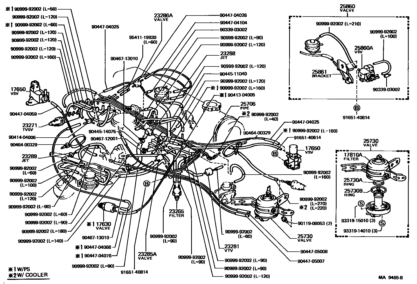 Toyota COROLLA vacuum tube EPC diagram — MA9465B