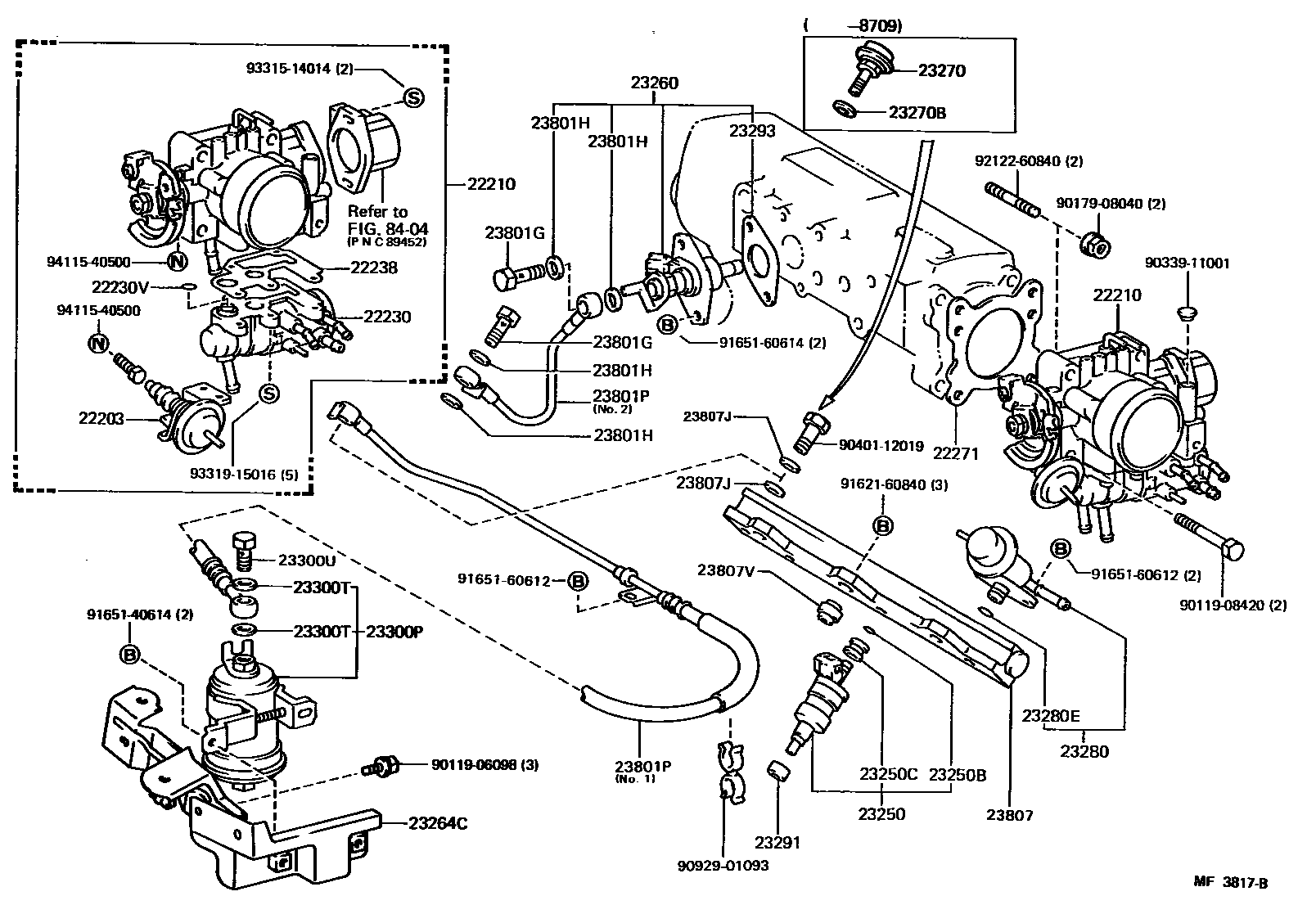 Toyota COROLLA 燃油喷射系统 EPC diagram — MF3817B
