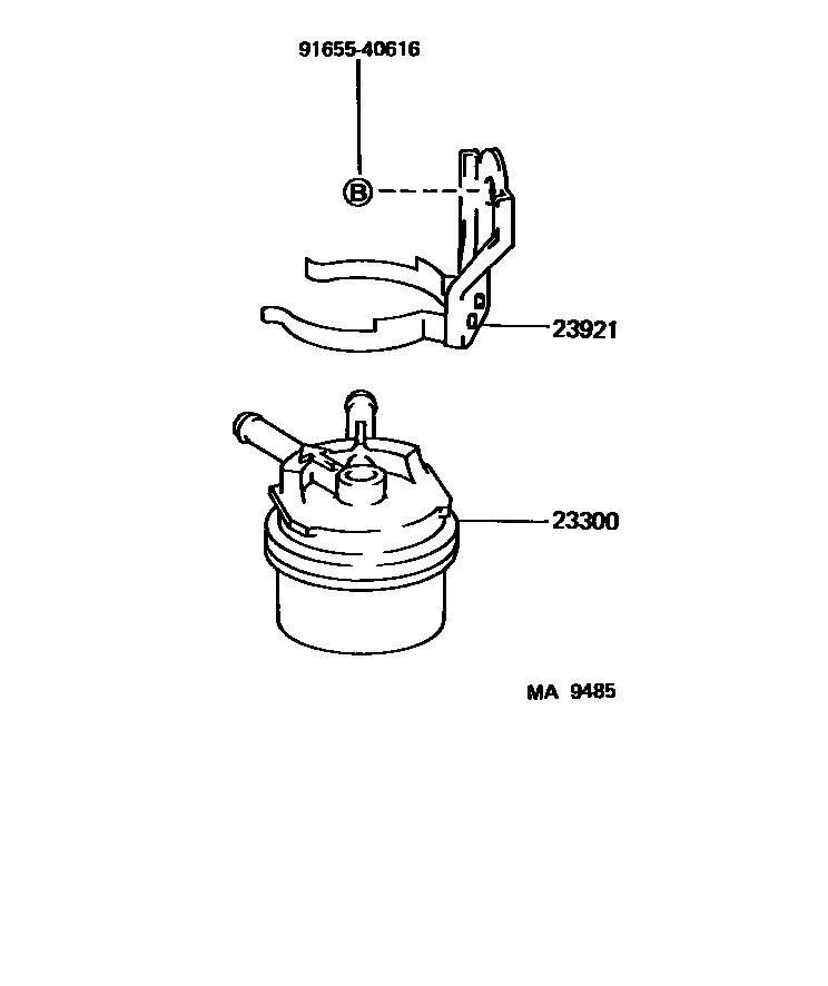Toyota COROLLA fuel filter EPC diagram — MA9485