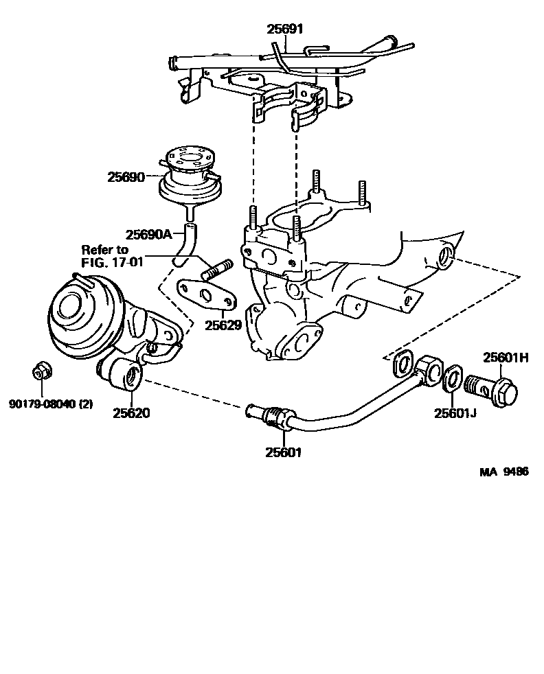 Toyota COROLLA 废气再循环系统 EPC diagram — MA9486