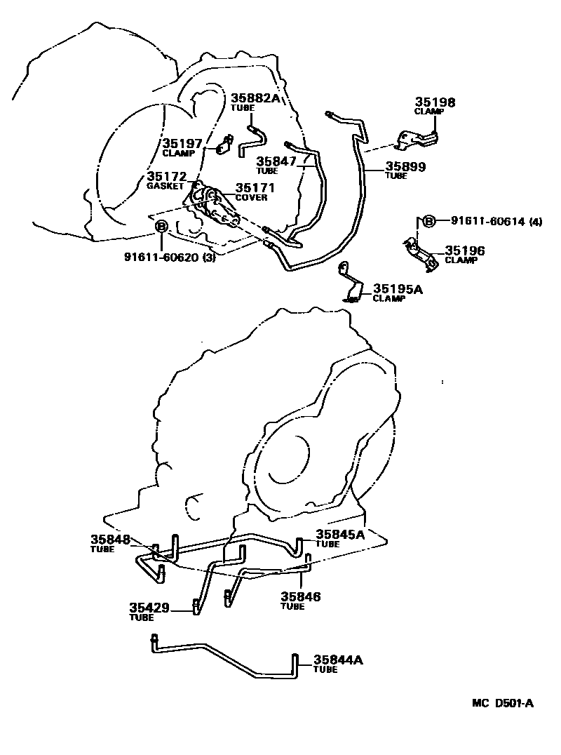 Toyota COROLLA 阀体和滤油网(ATM) EPC diagram — MCD501A