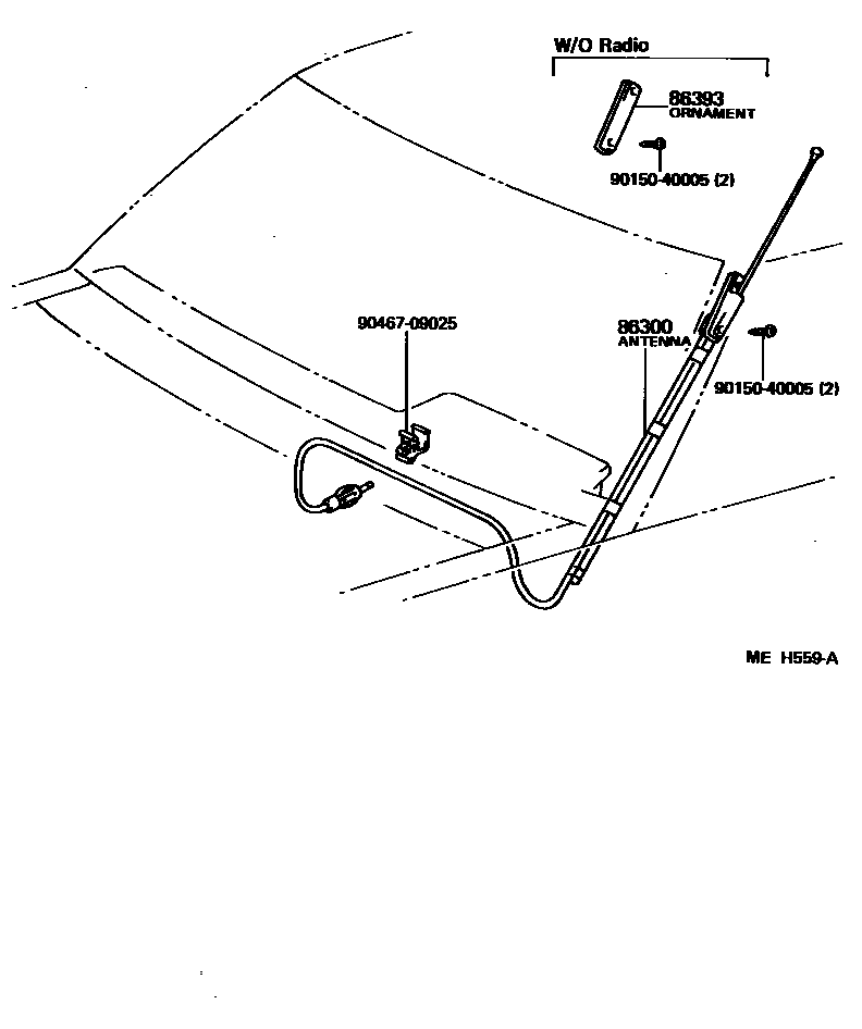 Toyota COROLLA antenna EPC diagram — MEH559A