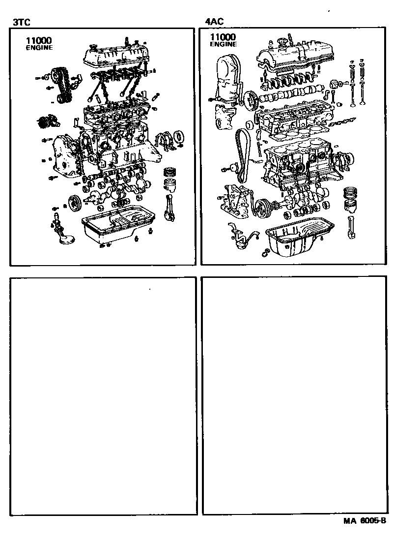 Toyota COROLLA Partial Engine Assembly EPC diagram — MA6005B