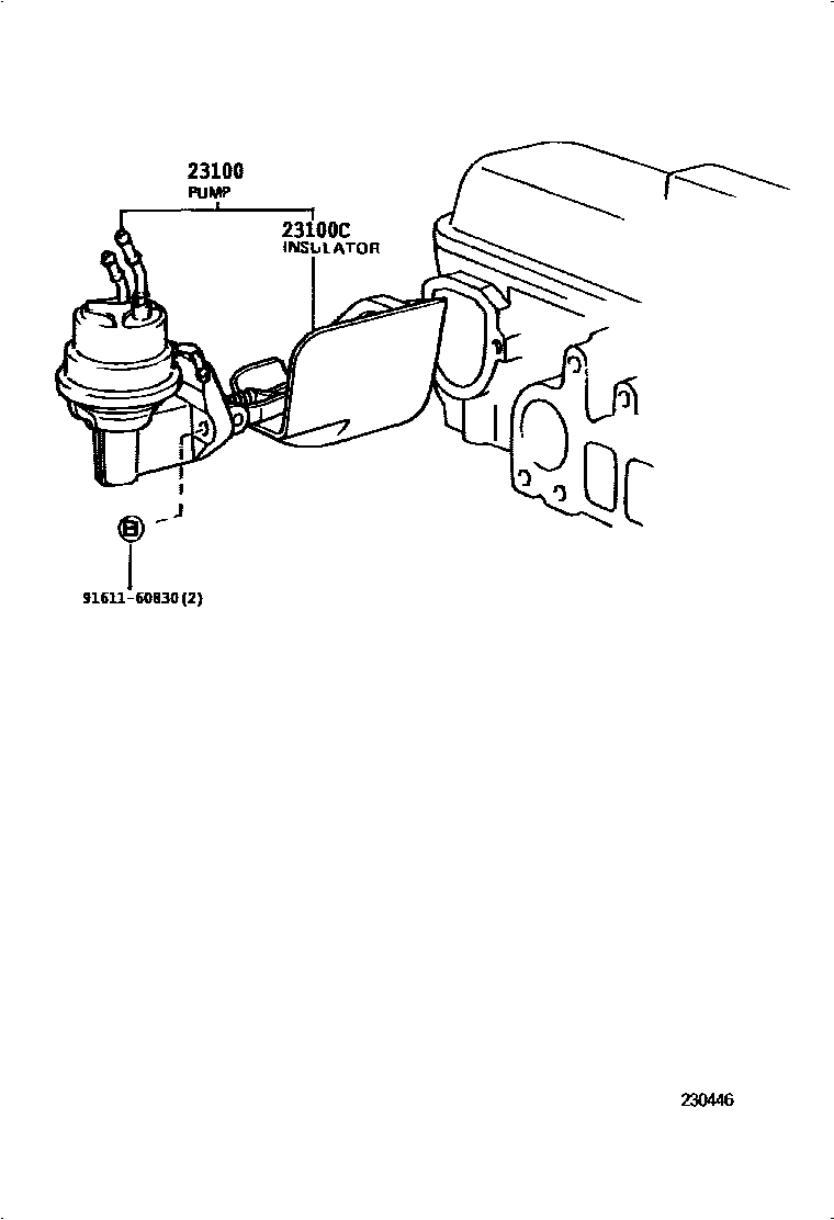 Toyota COROLLA 燃油泵和燃油管 EPC diagram — 230446