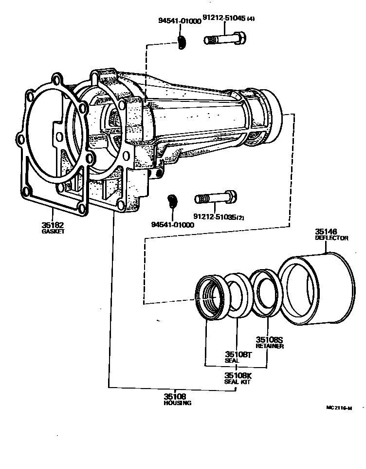 Toyota COROLLA Extension shell (ATM) EPC diagram — MC2116M