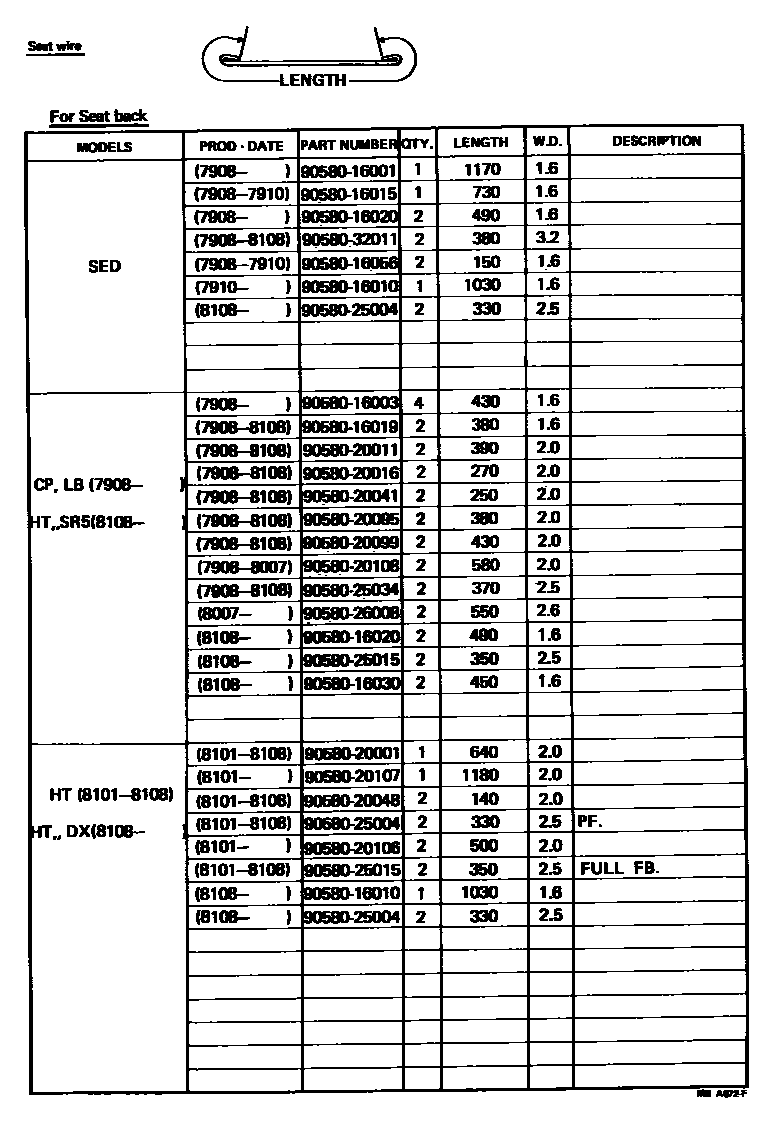 Toyota COROLLA 后排座椅和座椅滑轨 EPC diagram — MBA672F
