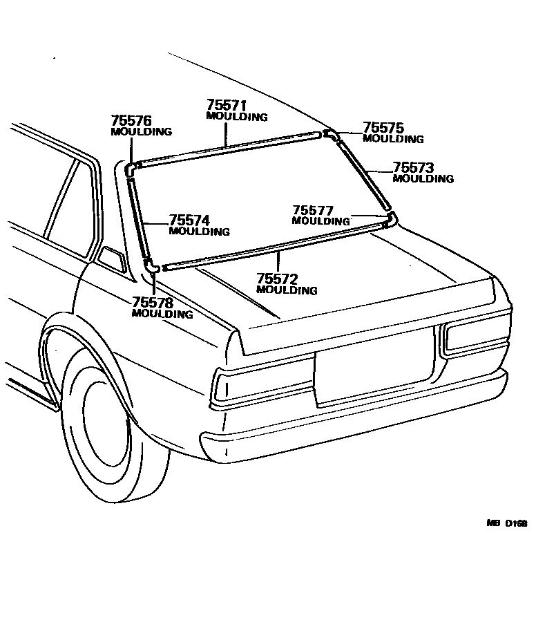 Toyota COROLLA 后防护条 EPC diagram — MBD168