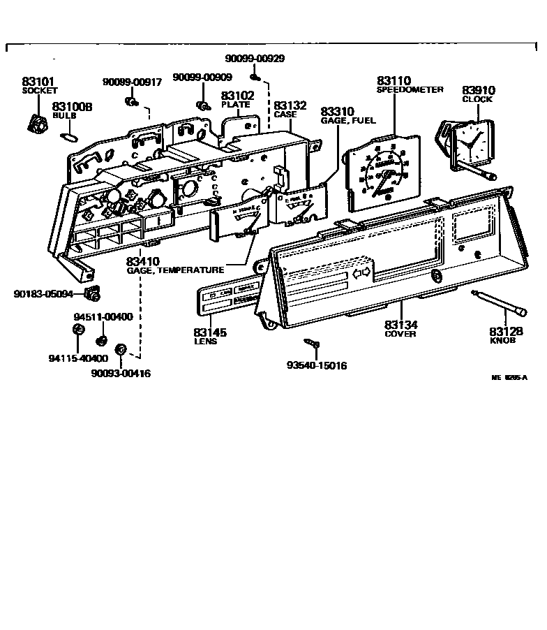 Toyota COROLLA 仪表 EPC diagram — ME8265A