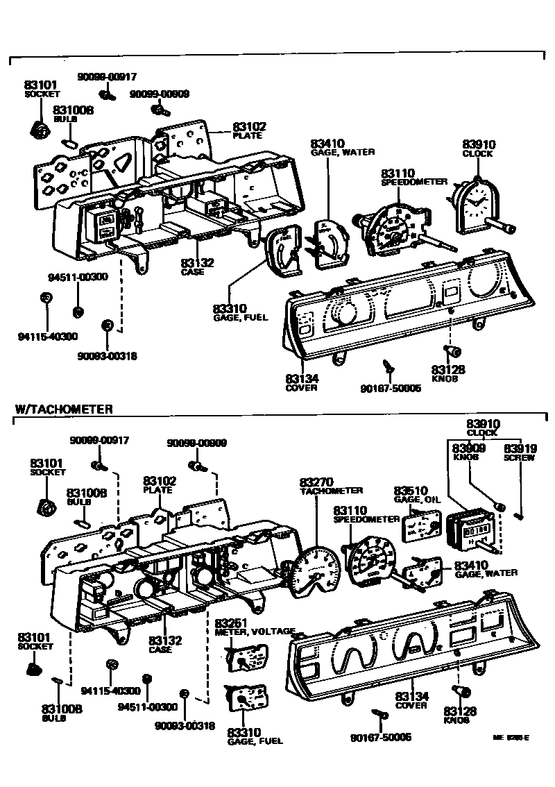 Toyota COROLLA 仪表 EPC diagram — ME8266E