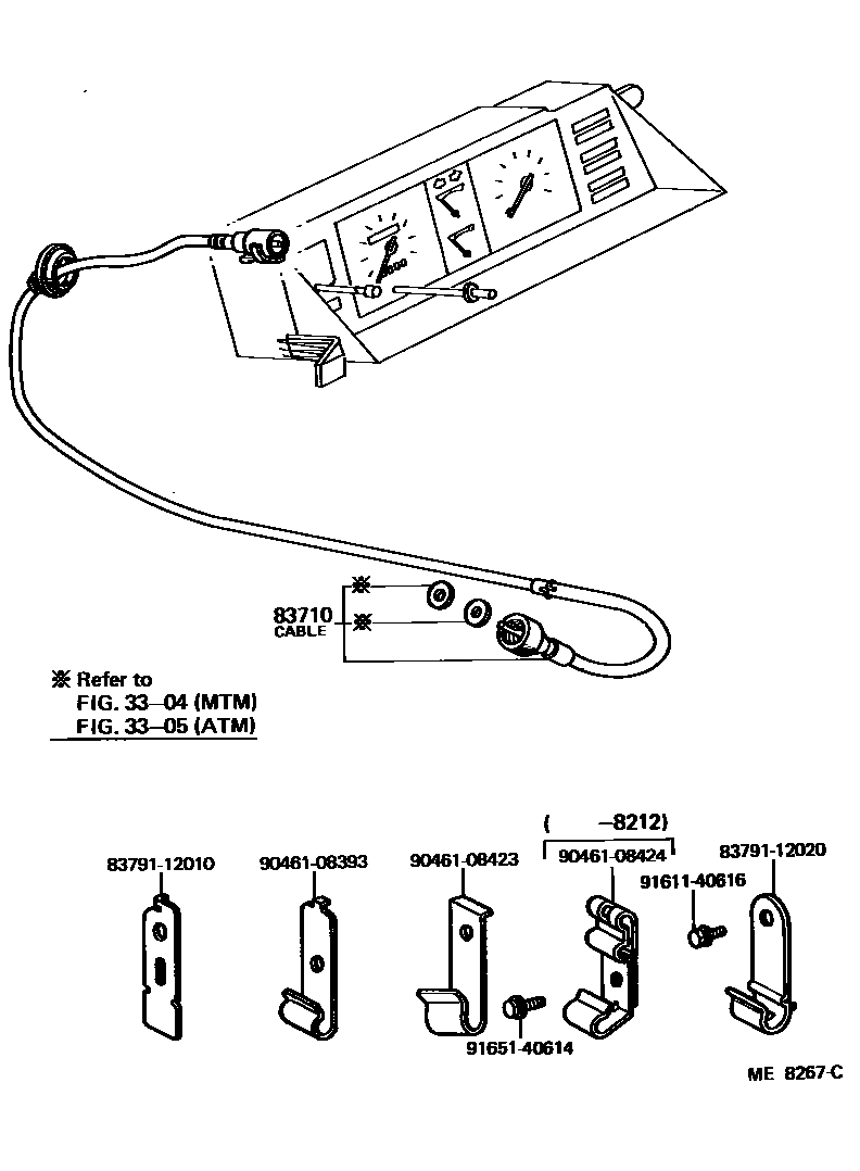 Toyota COROLLA 仪表 EPC diagram — ME8267C