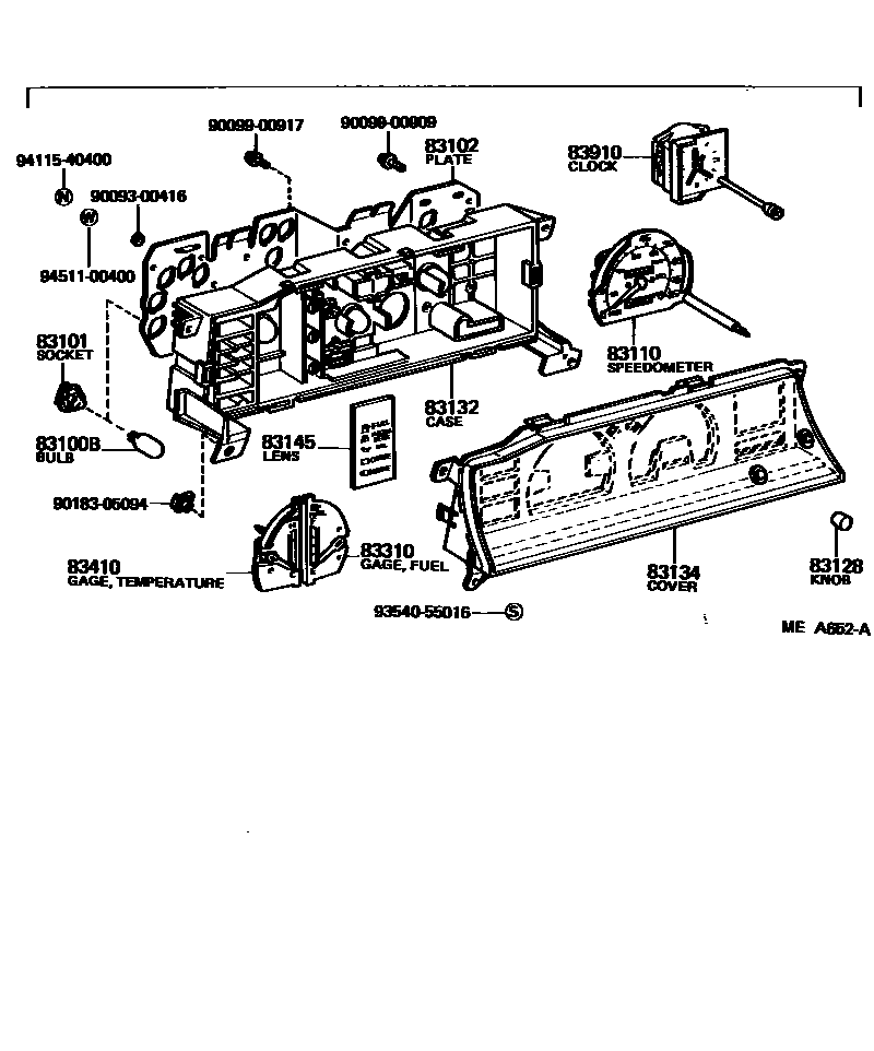 Toyota COROLLA 仪表 EPC diagram — MEA652A