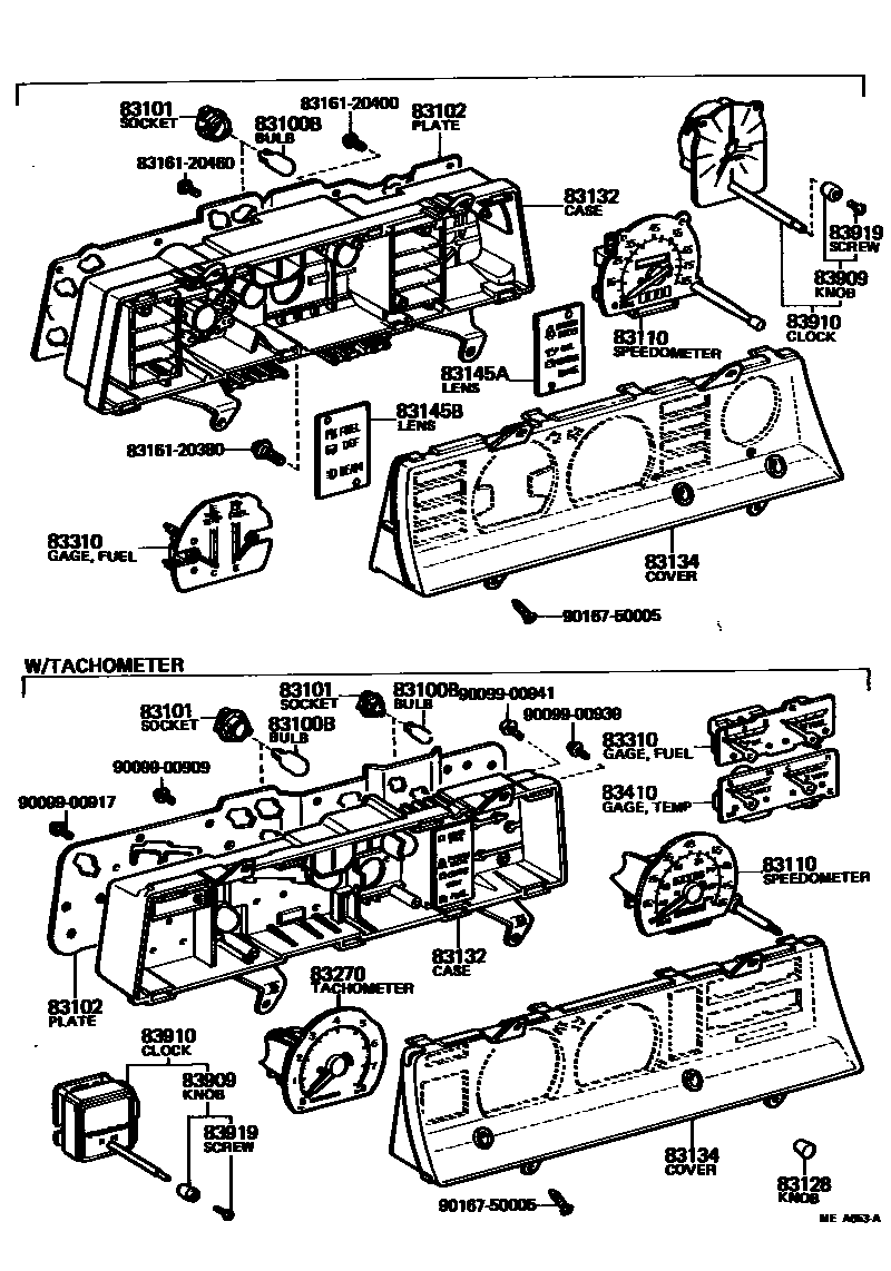 Toyota COROLLA 仪表 EPC diagram — MEA653A