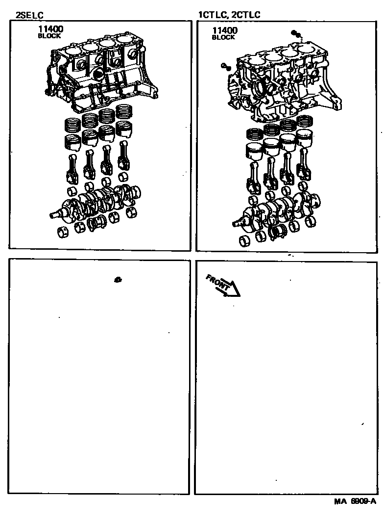 Toyota CAMRY Short Block Assembly EPC diagram — MA6909A