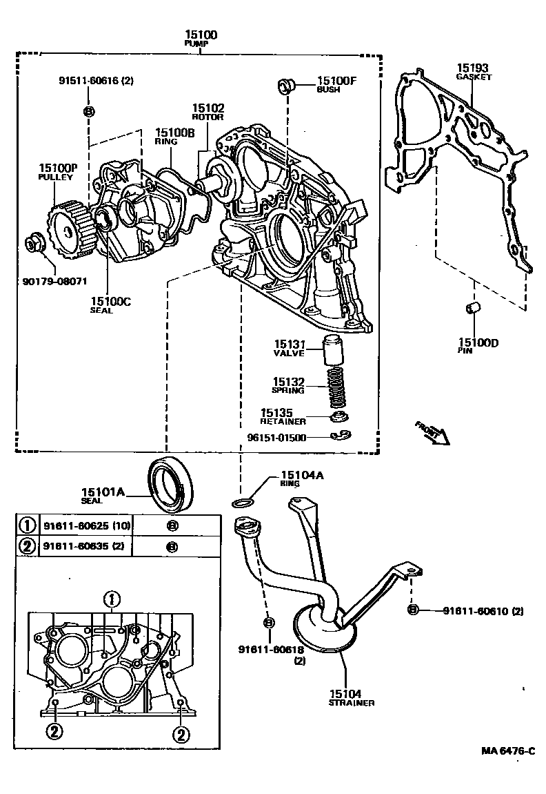 Toyota CAMRY Engine Oil Pump EPC diagram — MA6476C