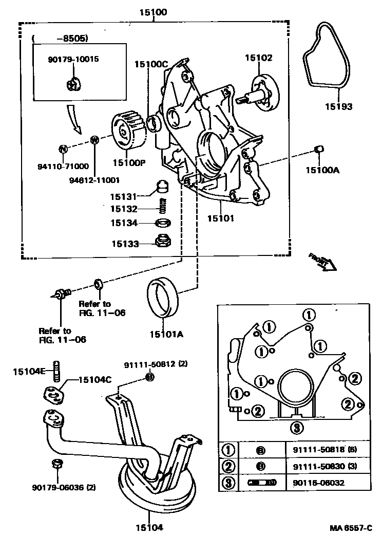 Toyota CAMRY Engine Oil Pump EPC diagram — MA6557C