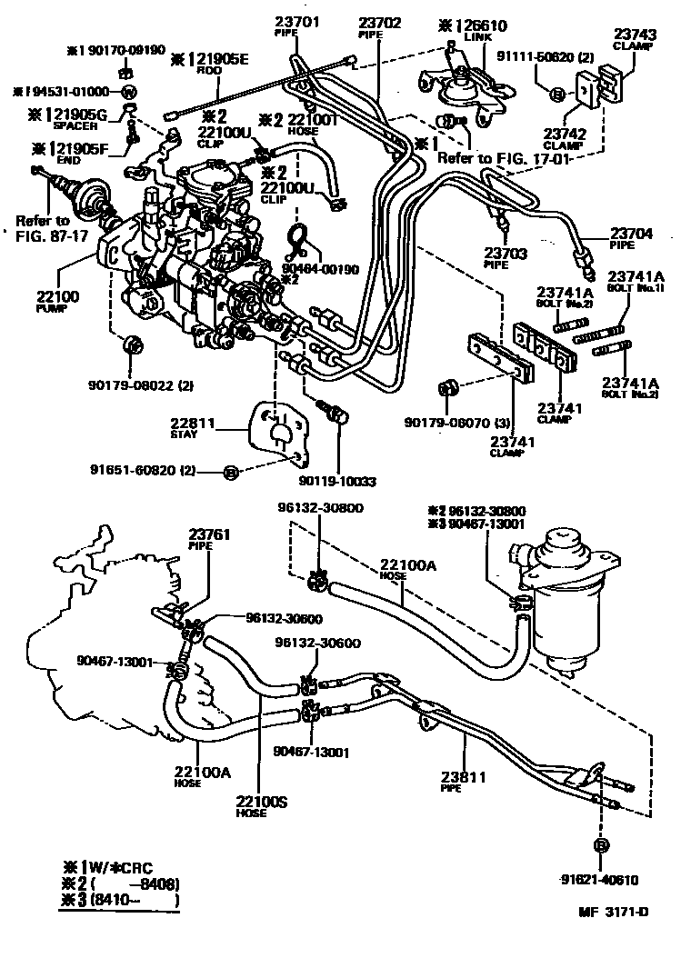 Toyota CAMRY 喷油泵总成 EPC diagram — MF3171D