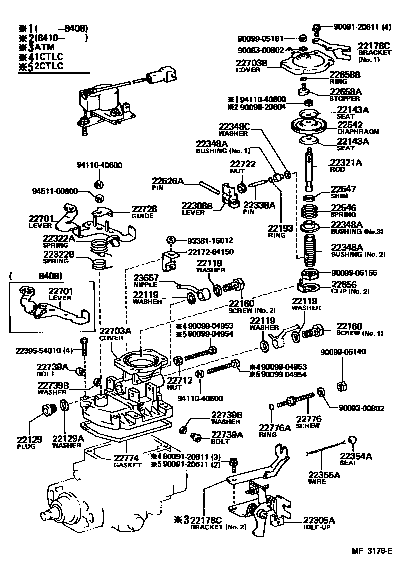 Toyota CAMRY 喷油泵体 EPC diagram — MF3176E