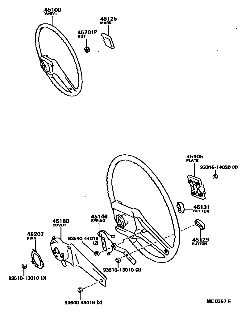 Toyota CAMRY Steering Wheel EPC diagram — MC8357E