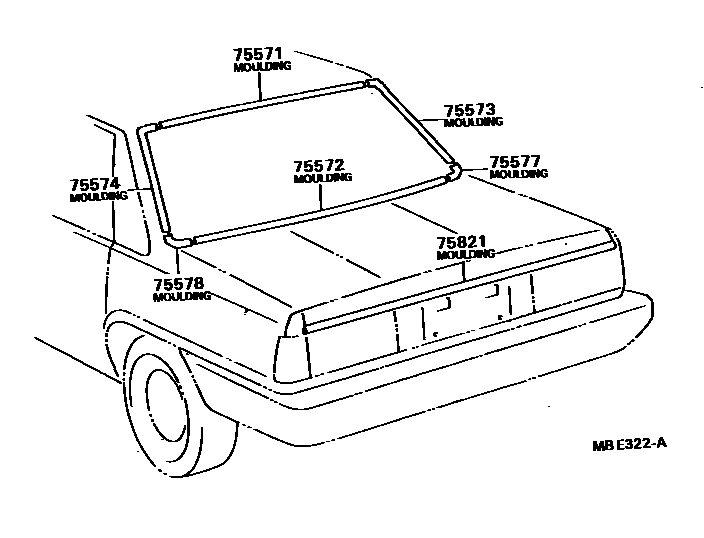 Toyota CAMRY 后防护条 EPC diagram — MBE322A