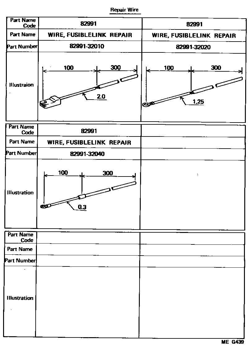 Toyota CAMRY 线束和卡夹 EPC diagram — MEG439