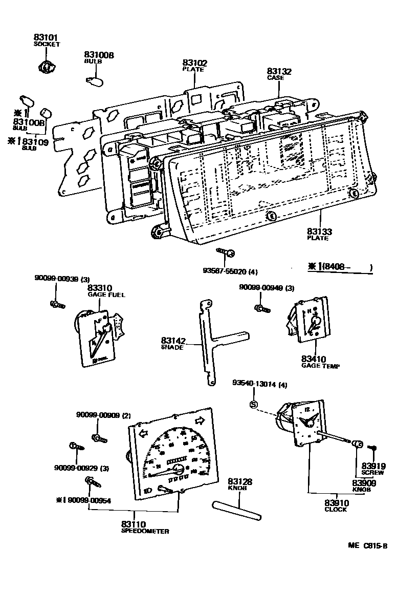 Toyota CAMRY 仪表 EPC diagram — MEC815B