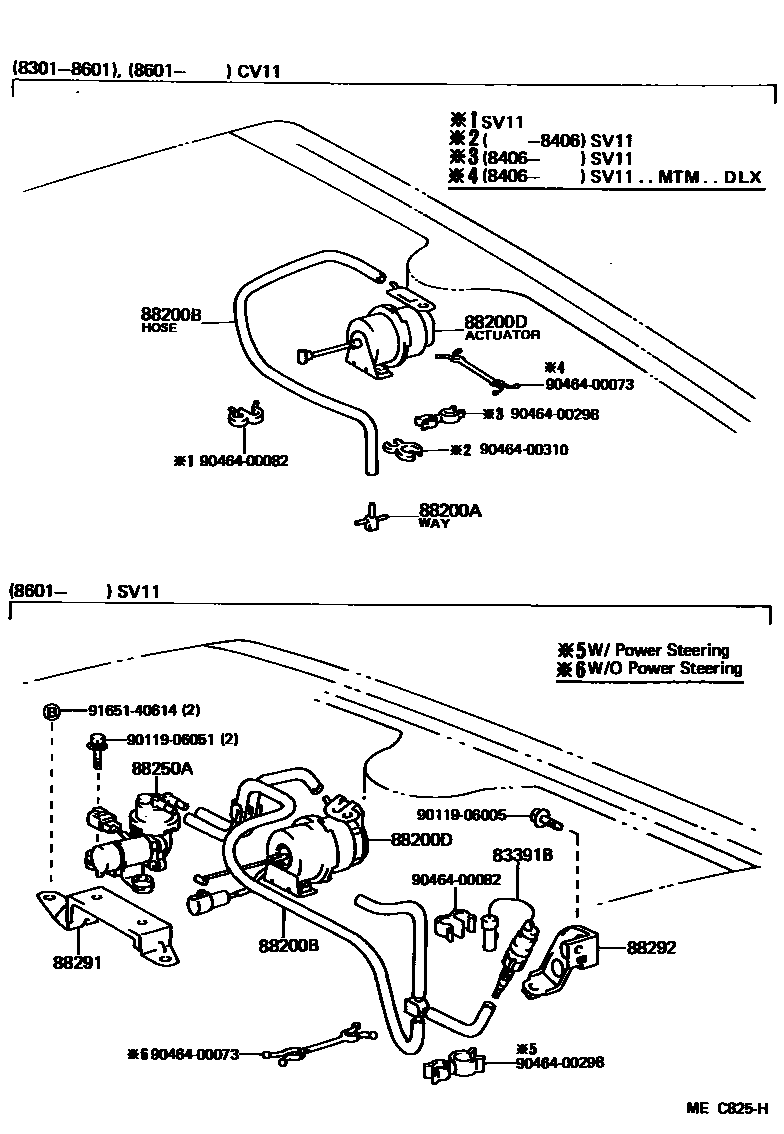 Toyota CAMRY 巡航控制(自动行驶) EPC diagram — MEC825H