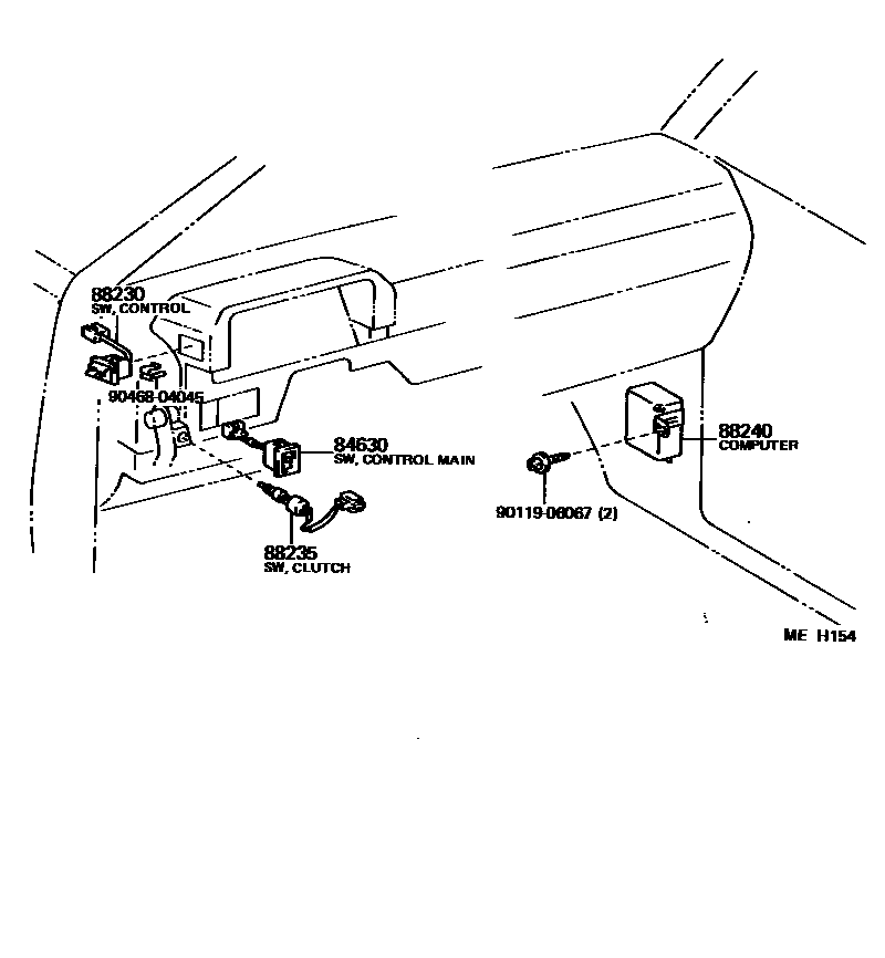 Toyota CAMRY 巡航控制(自动行驶) EPC diagram — MEH154