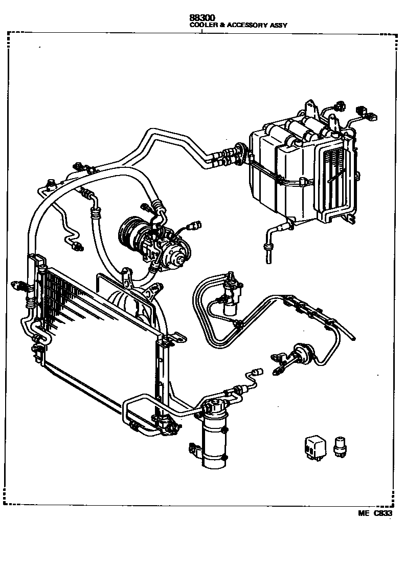 Toyota CAMRY 暖风和空调系统 - 组件 EPC diagram — MEC833