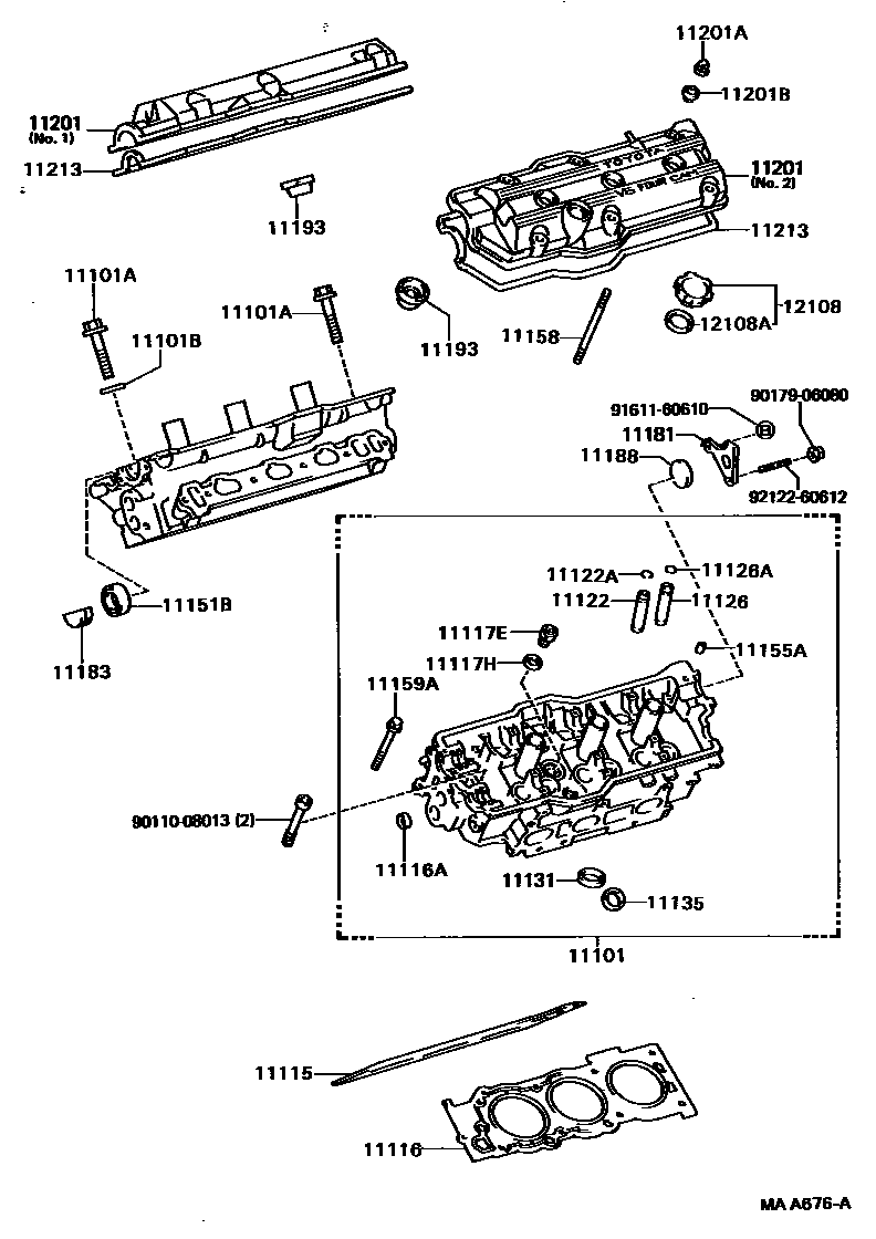 Toyota CAMRY Cylinder Head EPC diagram — MAA676A