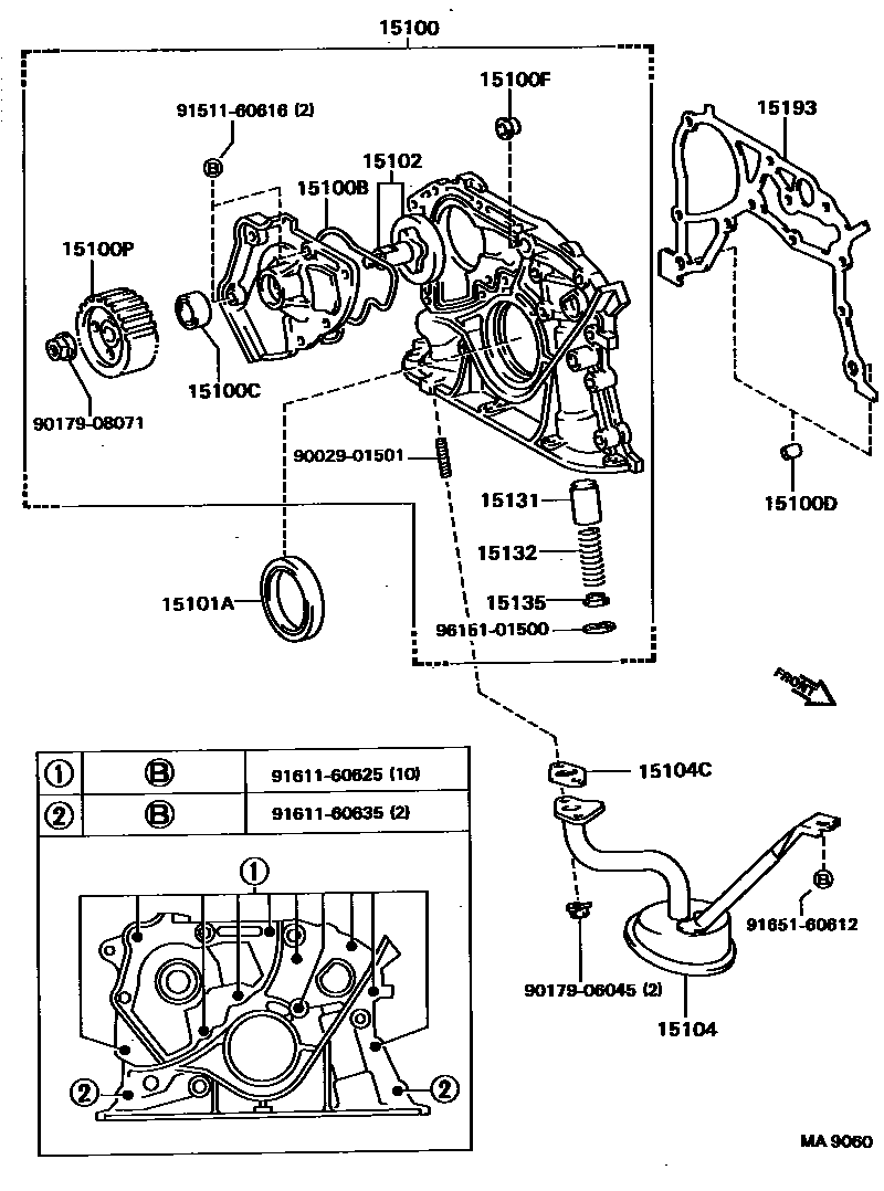Toyota CAMRY Engine Oil Pump EPC diagram — MA9060