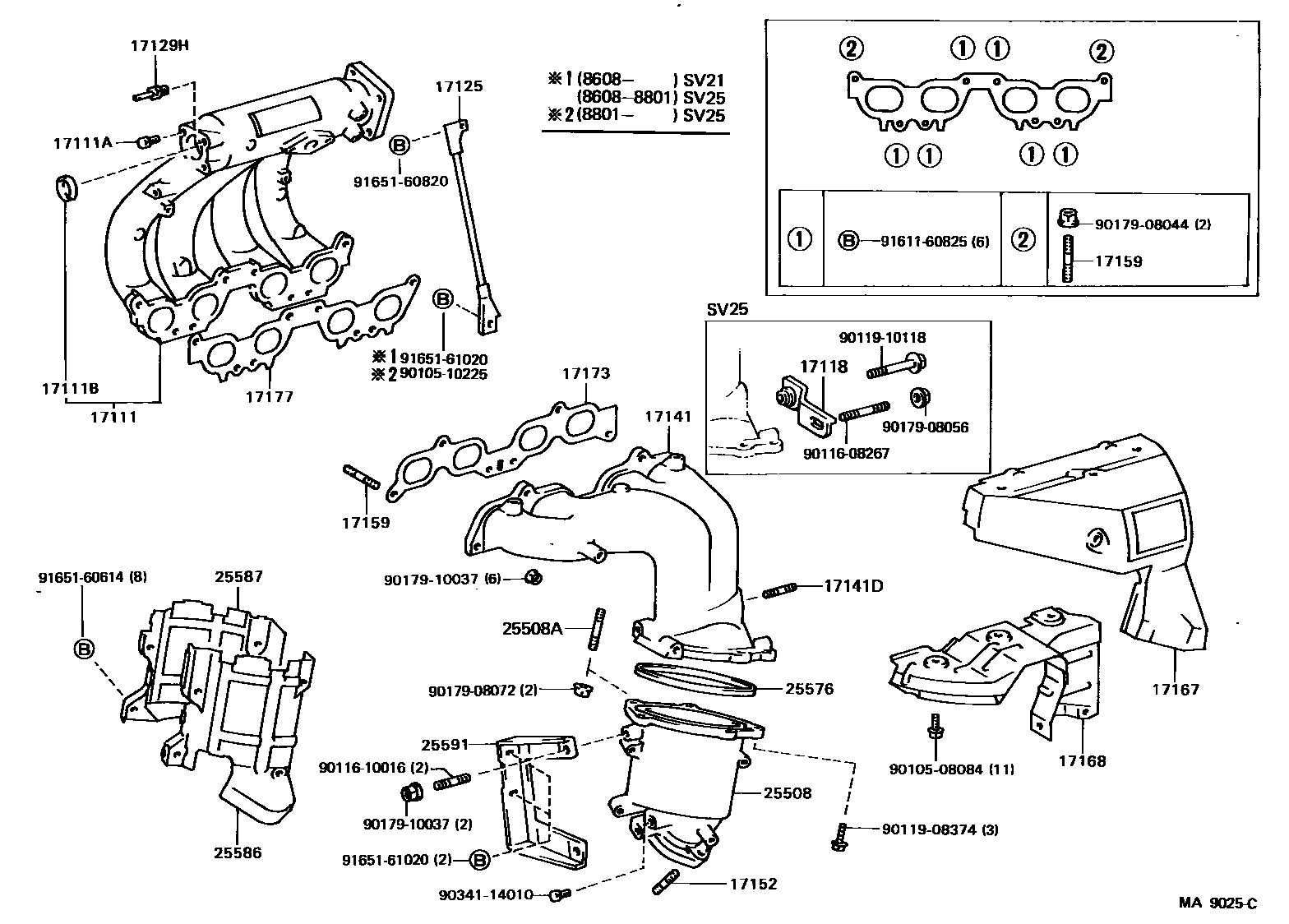 Toyota CAMRY Manifold EPC diagram — MA9025C