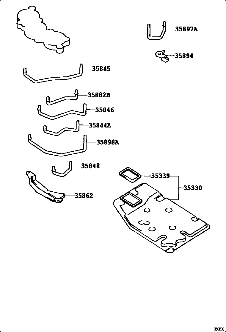 Toyota CAMRY 阀体和滤油网(ATM) EPC diagram — 356038A