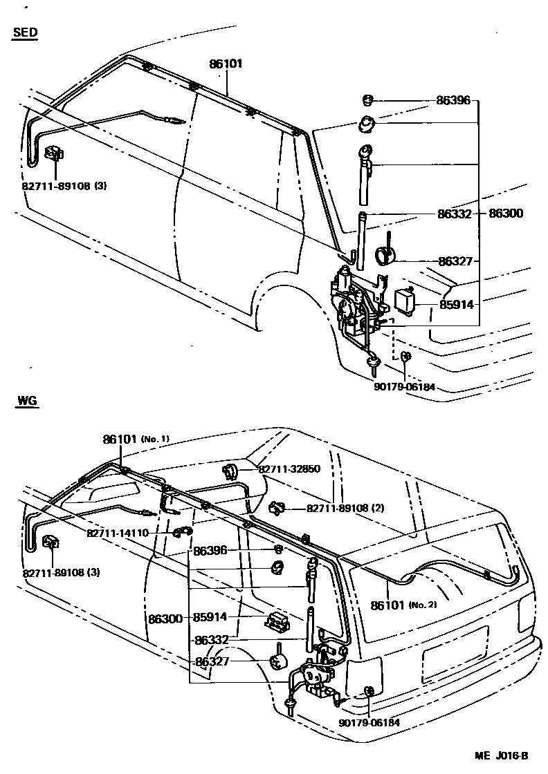 Toyota CAMRY antenna EPC diagram — MEJ016B