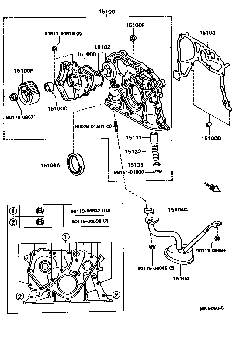 Toyota CAMRY Engine Oil Pump EPC diagram — MA9060C