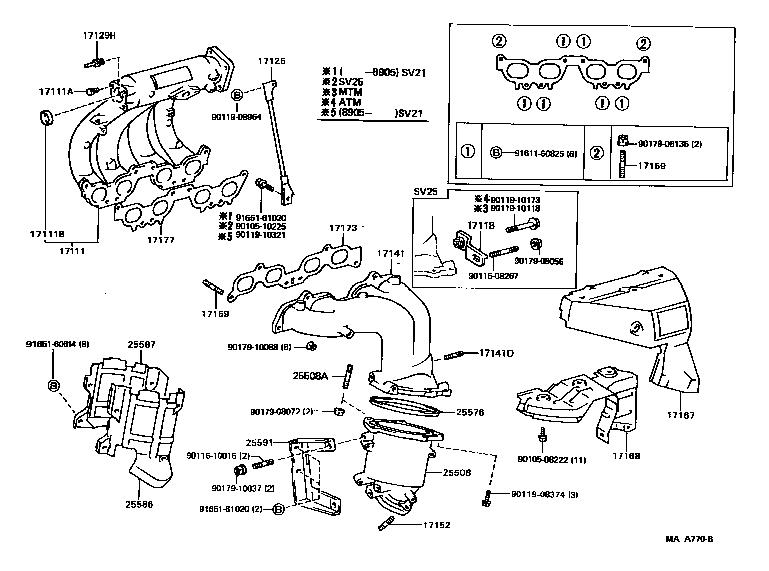 Toyota CAMRY Manifold EPC diagram — MAA770B