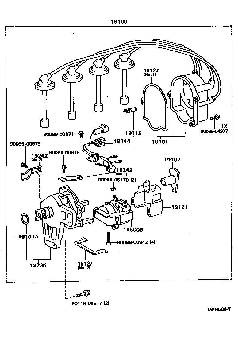 Toyota CAMRY 分电器 EPC diagram — MEH588F