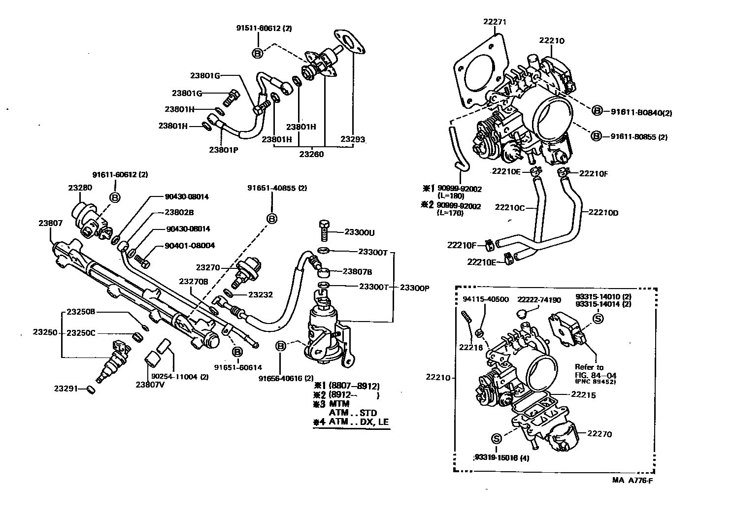 Toyota CAMRY 燃油喷射系统 EPC diagram — MAA776F