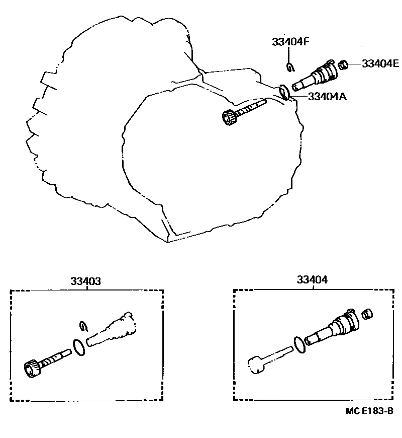 Toyota CAMRY 速度表从动齿轮(MTM) EPC diagram — MCE183B