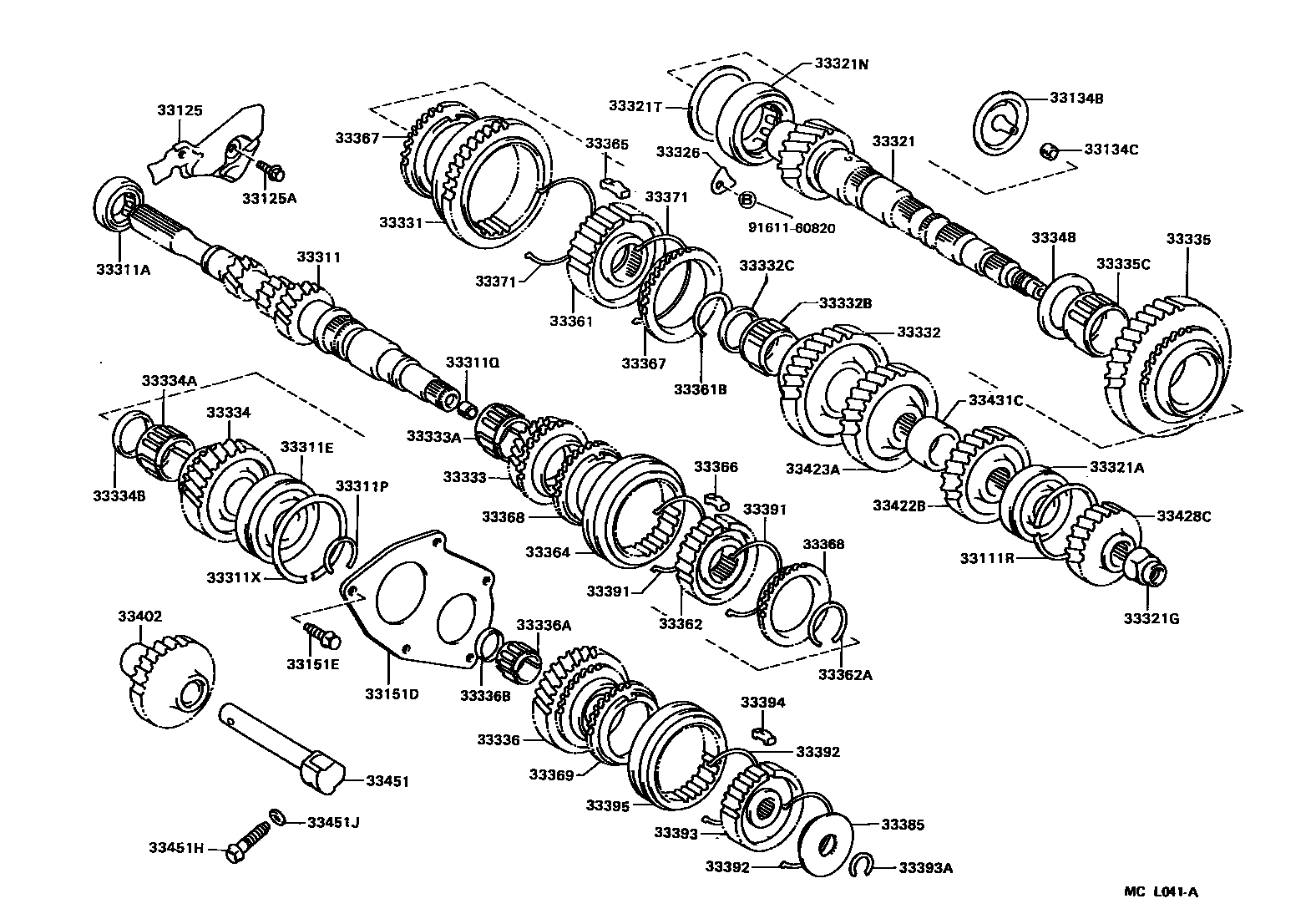 Toyota CAMRY 变速器齿轮(MTM) EPC diagram — MCL041A