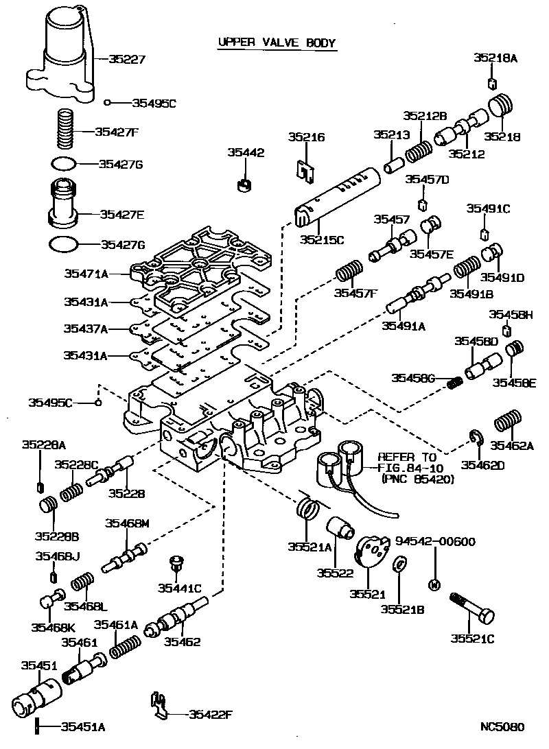Toyota CAMRY 阀体和滤油网(ATM) EPC diagram — NC5080