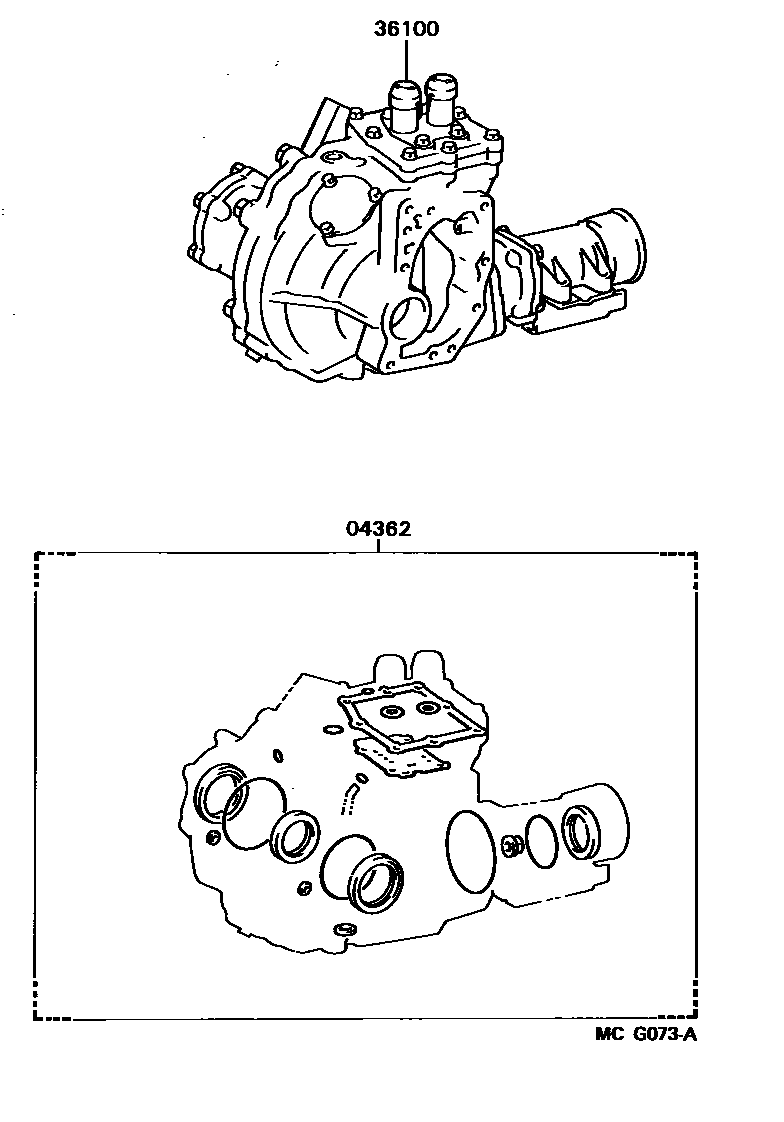 Toyota CAMRY Transfer Assembly & Gasket Kit EPC diagram — MCG073A