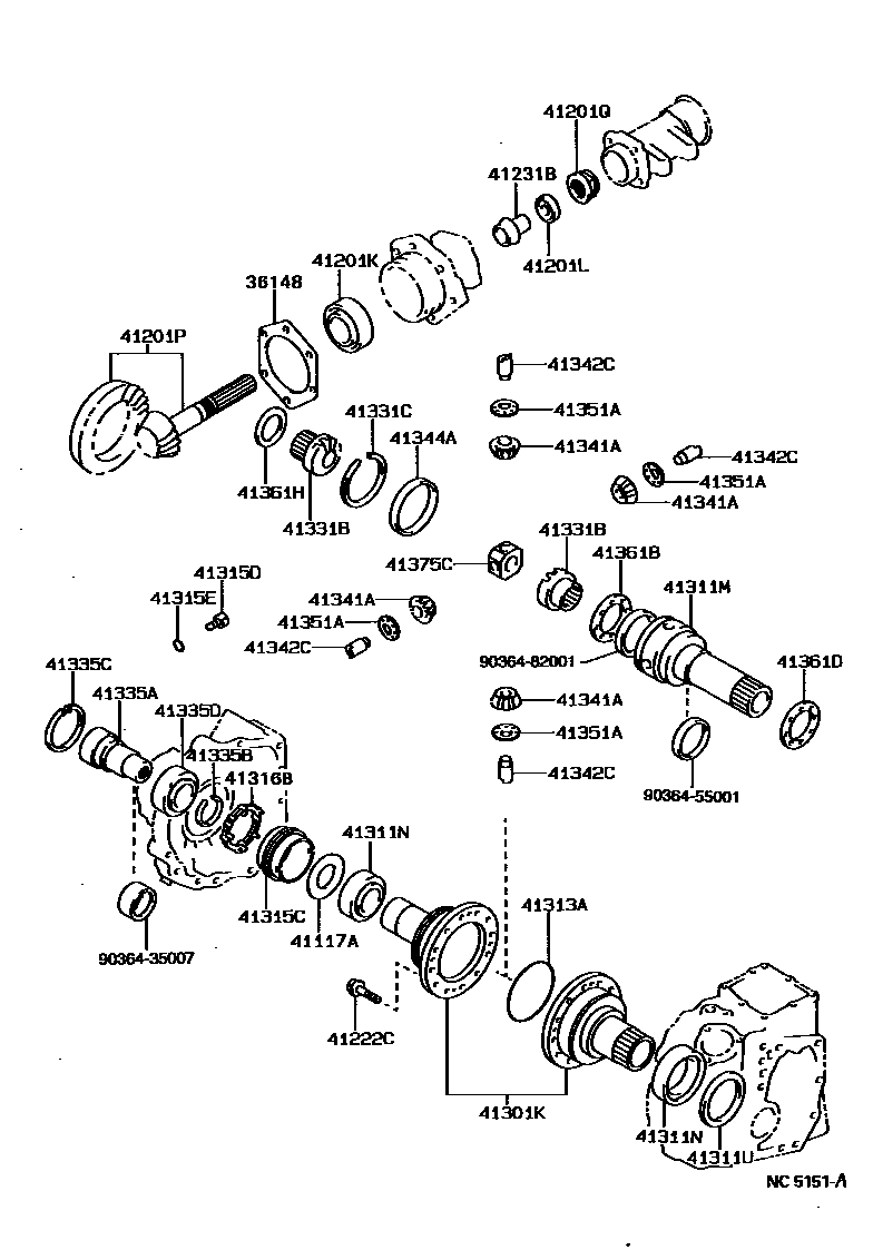 Toyota CAMRY Transfer Gear EPC diagram — NC5151A