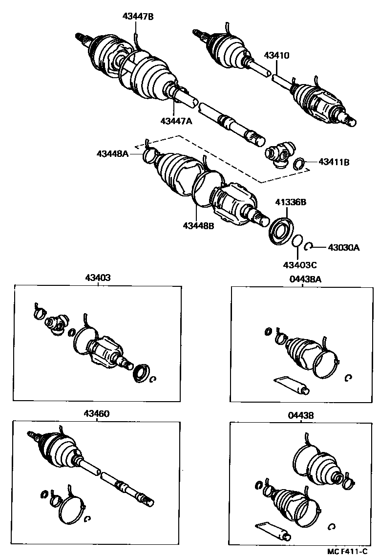 Toyota CAMRY Front Drive Shaft EPC diagram — MCF411C