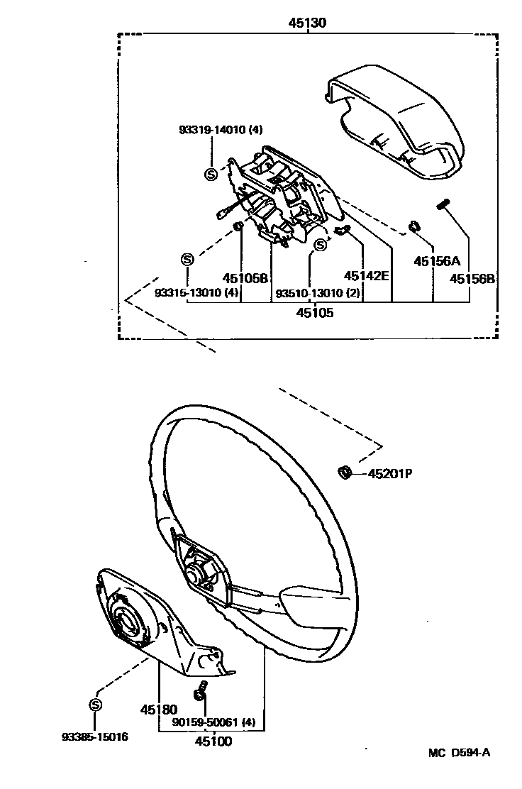 Toyota CAMRY Steering Wheel EPC diagram — MCD594A