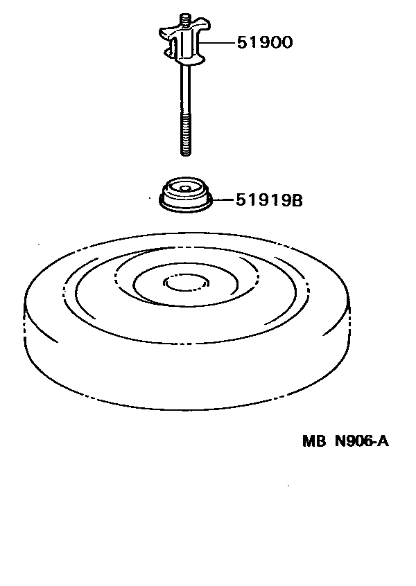 Toyota CAMRY Spare tire rack EPC diagram — MBN906A